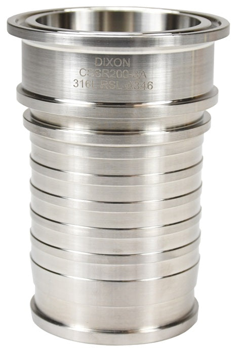 CSSR250 by Dixon Valve | Sanitary Crimp Stem | 2-1/2" Clamp End x 2-1/2" Hose ID | 316 Stainless Steel