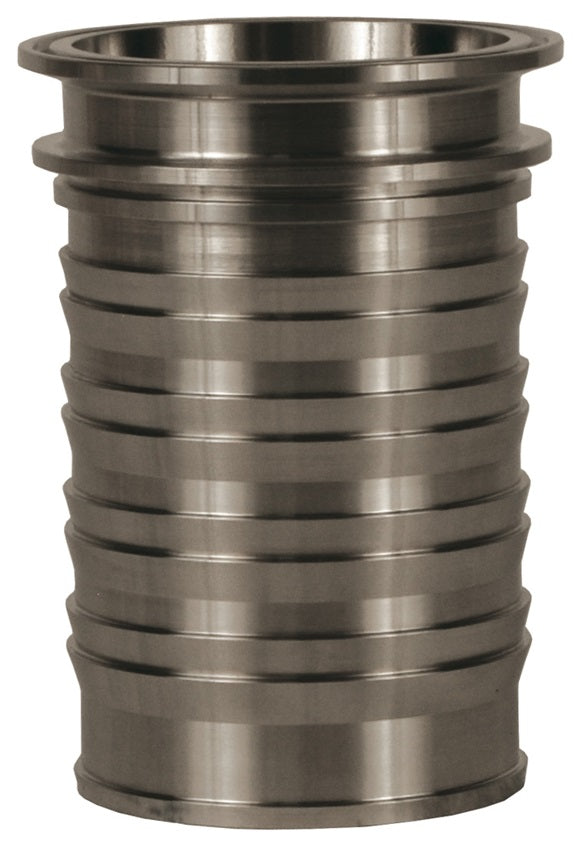 CSSR300CS by Dixon Valve | King Crimp® | Sanitary King Crimp® Stem | 3" Clamp End x 3" Hose Shank | 316 Stainless Steel