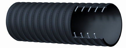 CT601AA400X100 Alfagomma by Kuriyama | CT601AA Series | Corrugated Oil Rigger/Oil Field-Frack Tank Hose | 4" ID | 4.49" OD | 150 PSI | Black | 100ft Length
