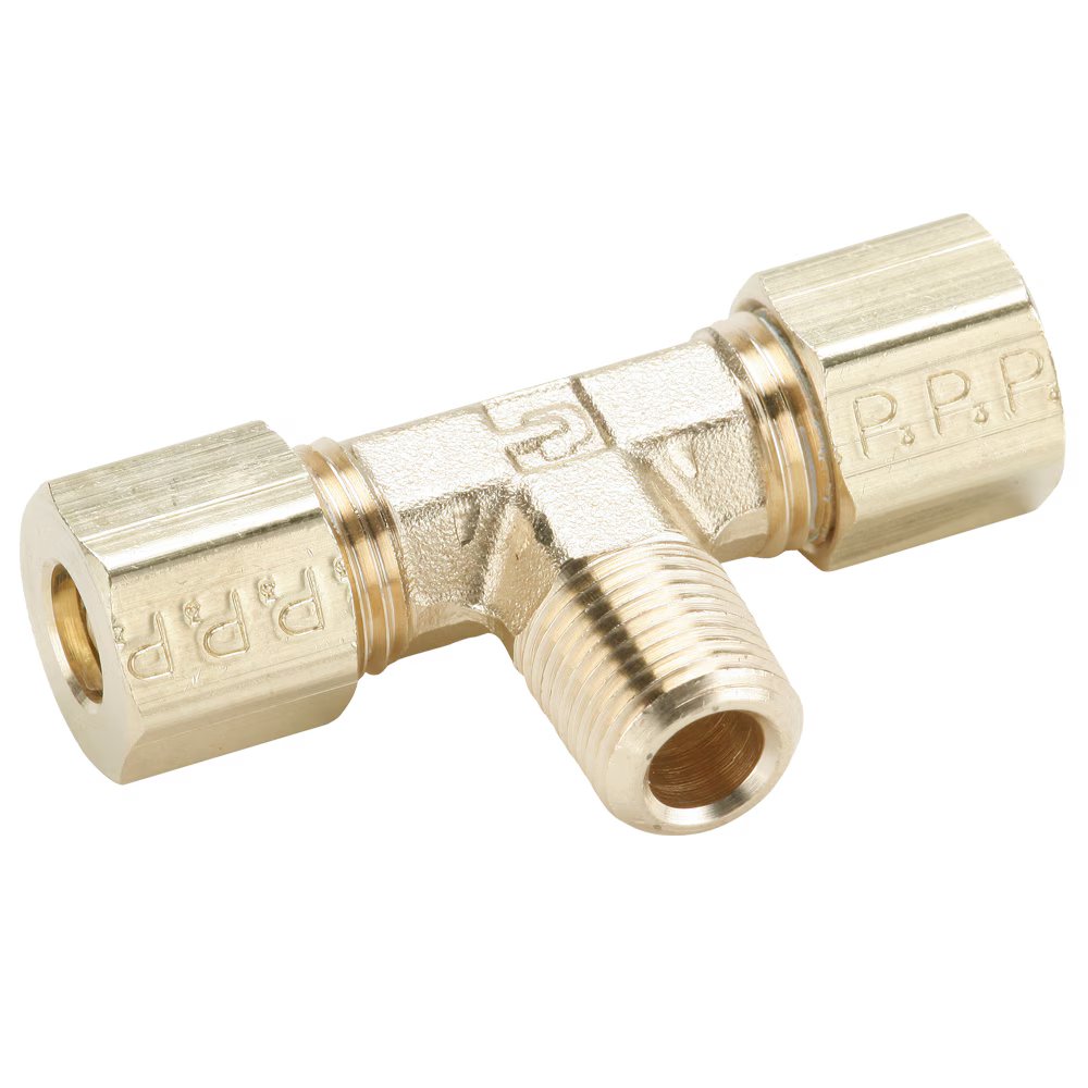 172C-8-6 by Parker | Compression Fitting | 1/2" Tube Size x 3/8" Male Pipe Thread x 11/16" Thread | 2.68" Length | Tee | Brass | Pack of 10