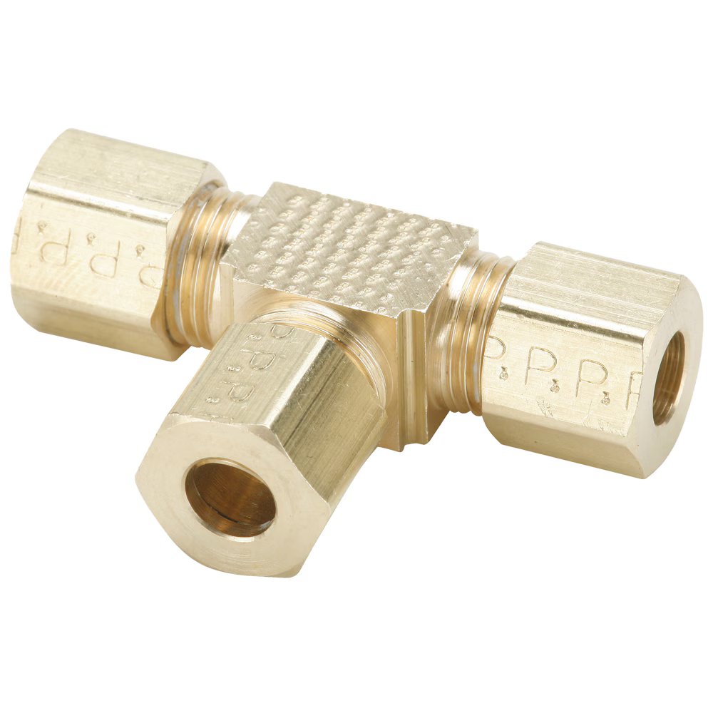 264C-3 by Parker | Compression Fitting | Union | 3/16" Tube Size x 3/8" Thread | 1.68" Length | Tee | Brass | Pack of 10