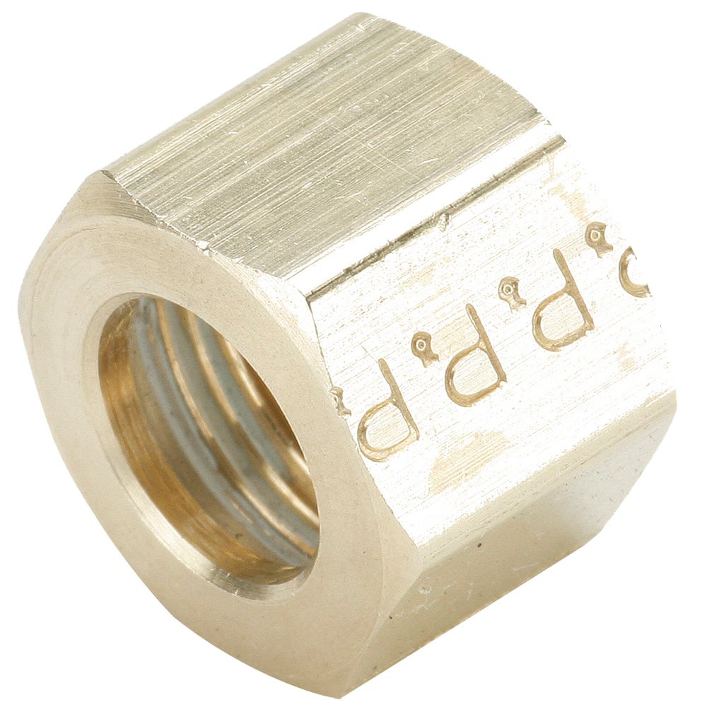 61C-2 by Parker | Compression Fitting | 1/8" Nut x 5/16" Thread | 3/8" Hex | Straight | Brass | Pack of 100