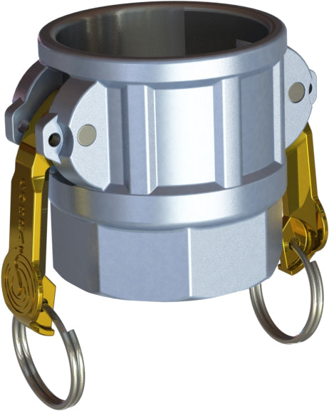 D-AL-200 by Campbell Fittings | Standard Cobra Cam & Groove Coupling | Type D | 2" Coupler x 2" Female NPT | Aluminum