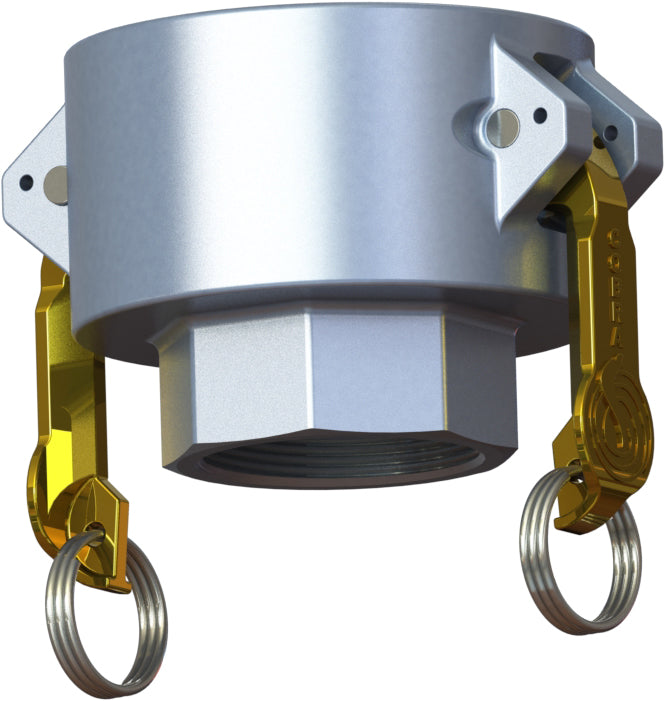 D-AL-4030 by Campbell Fittings | Standard Cam & Groove | Jump Size D | 4" Coupler x 3" Female NPT Thread | Straight | Aluminum