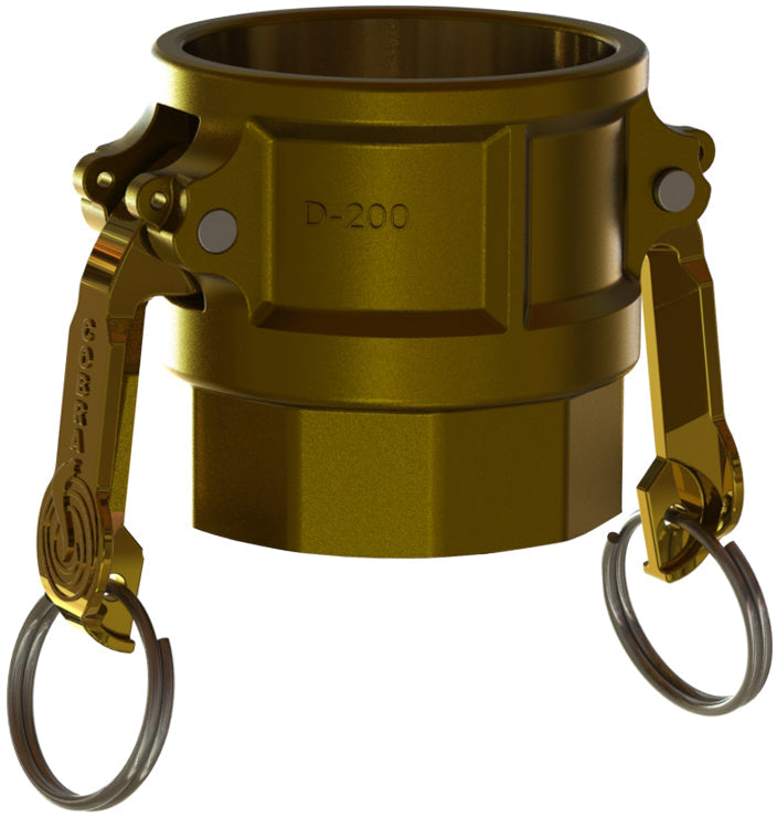 D-BR-250 by Campbell Fittings | Standard Cobra Cam & Groove Coupling | Type D | 2-1/2" Coupler x 2-1/2" Female NPT | Brass