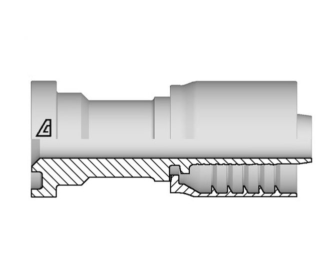 D-2432-C62S Alfagomma by Kuriyama | D Series | One-Piece AlfaCrimp Hydraulic Hose Fitting | SAE J518 | -24 Hose ID x -32 Code 62 O-Ring Flange | Steel