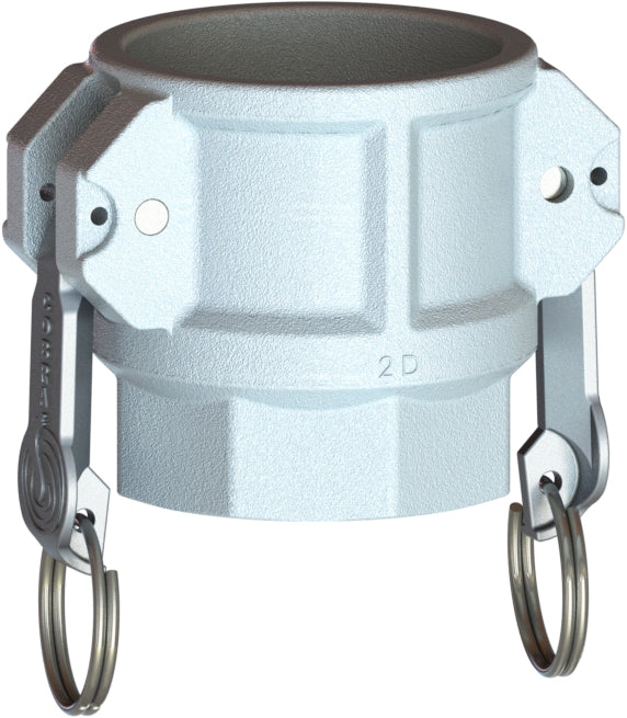 D-DI-150 by Campbell Fittings | Standard Cobra Cam & Groove Coupling | Type D | 1-1/2" Coupler x 1-1/2" Female NPT | Ductile Iron