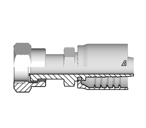 D-1616-FOFS Alfagomma by Kuriyama | D Series | One-Piece AlfaCrimp Hydraulic Hose Fitting | -16 Hose ID x -16 Female O-Ring Face Seal | Steel