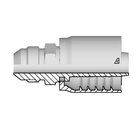 D-0606-MJIC Alfagomma by Kuriyama | D Series | One-Piece AlfaCrimp Hydraulic Hose Fitting | -06 Hose ID x -06 Male JIC 37° | Steel
