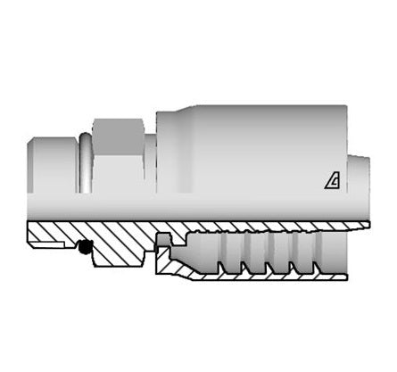 D-0810-MORB Alfagomma by Kuriyama | D Series | One-Piece AlfaCrimp Hydraulic Hose Fitting | -08 Hose ID x -10 Male SAE O-Ring Boss | Steel