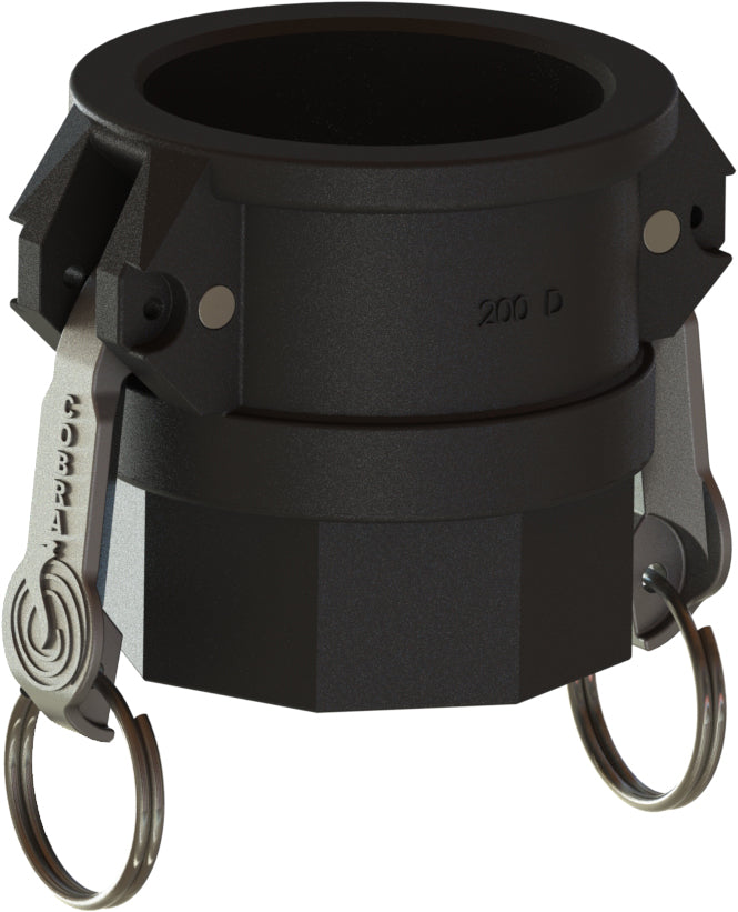 D-PP-400 by Campbell Fittings | Standard Cobra Cam & Groove Coupling | Type D | 4" Coupler x 4" Female NPT | Poly-Glass