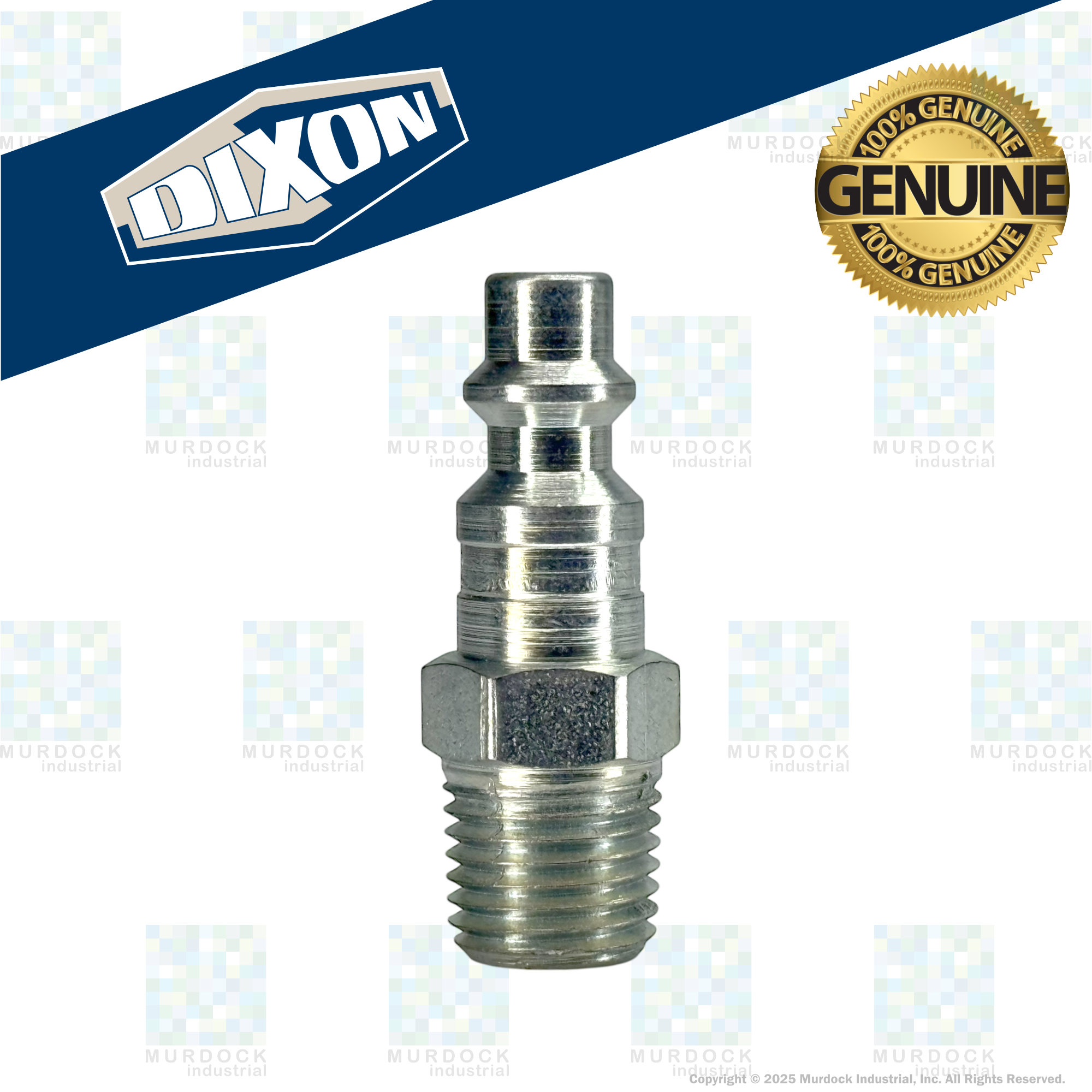 D2M1 by Dixon Valve | Pneumatic Quick Disconnect Coupling | DF-Series | 1/8" Male NPTF x 1/4" Industrial Interchange | Plug | Steel