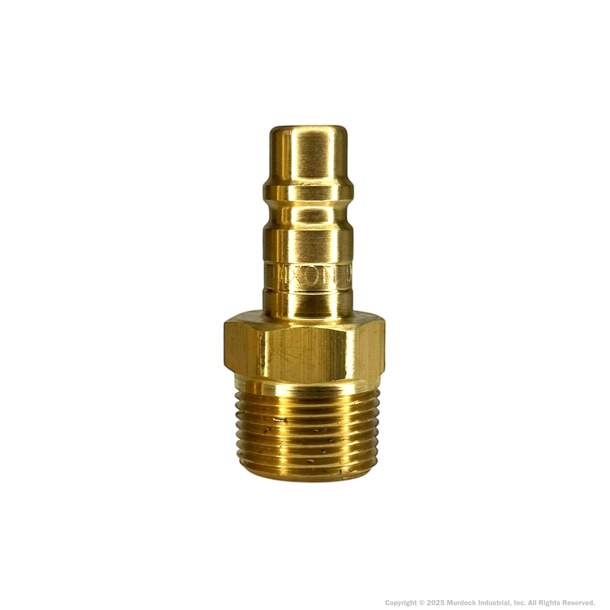 D2M2-B by Dixon Valve | Pneumatic Quick Disconnect Coupling | DF-Series | 1/4" Male NPTF x 1/4" Industrial Interchange | Plug | Brass