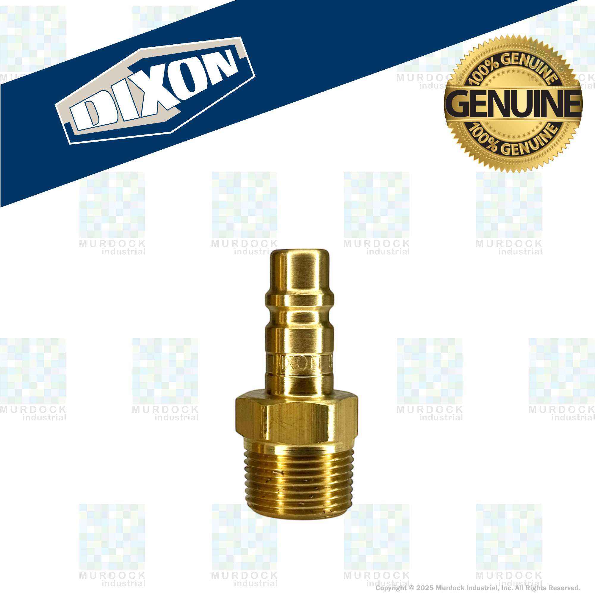 D2M3-B by Dixon Valve | Pneumatic Quick Disconnect Coupling | DF-Series | 3/8" Male NPTF x 1/4" Industrial Interchange | Plug | Brass