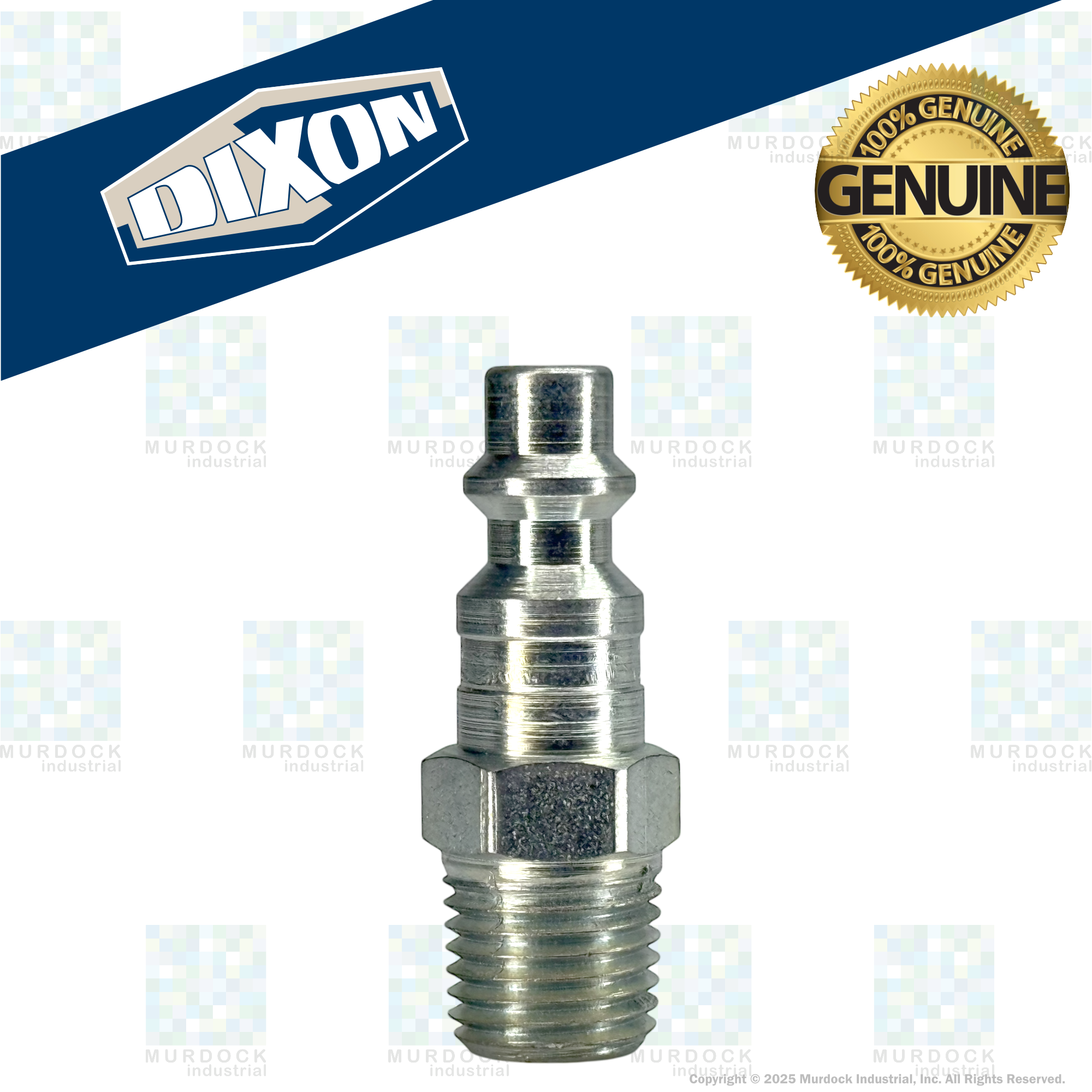 D3M2 by Dixon Valve | Pneumatic Quick Disconnect Coupling | DF-Series | 1/4" Male NPTF x 3/8" Industrial Interchange | Plug | Steel