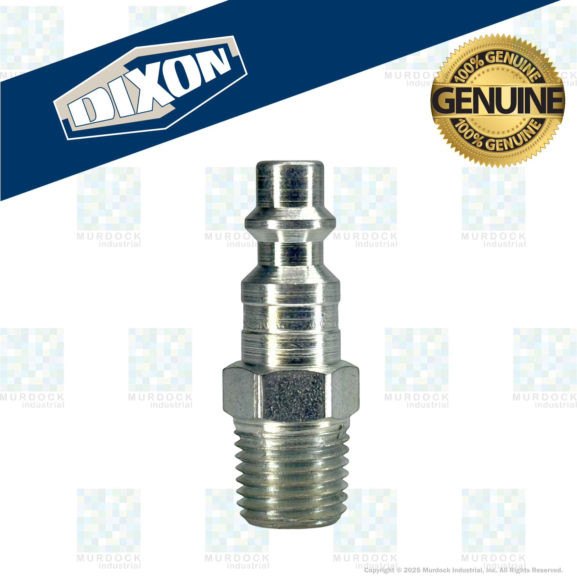 D3M3 by Dixon Valve | Pneumatic Quick Disconnect Coupling | DF-Series | 3/8" Male NPTF x 3/8" Industrial Interchange | Plug | Steel