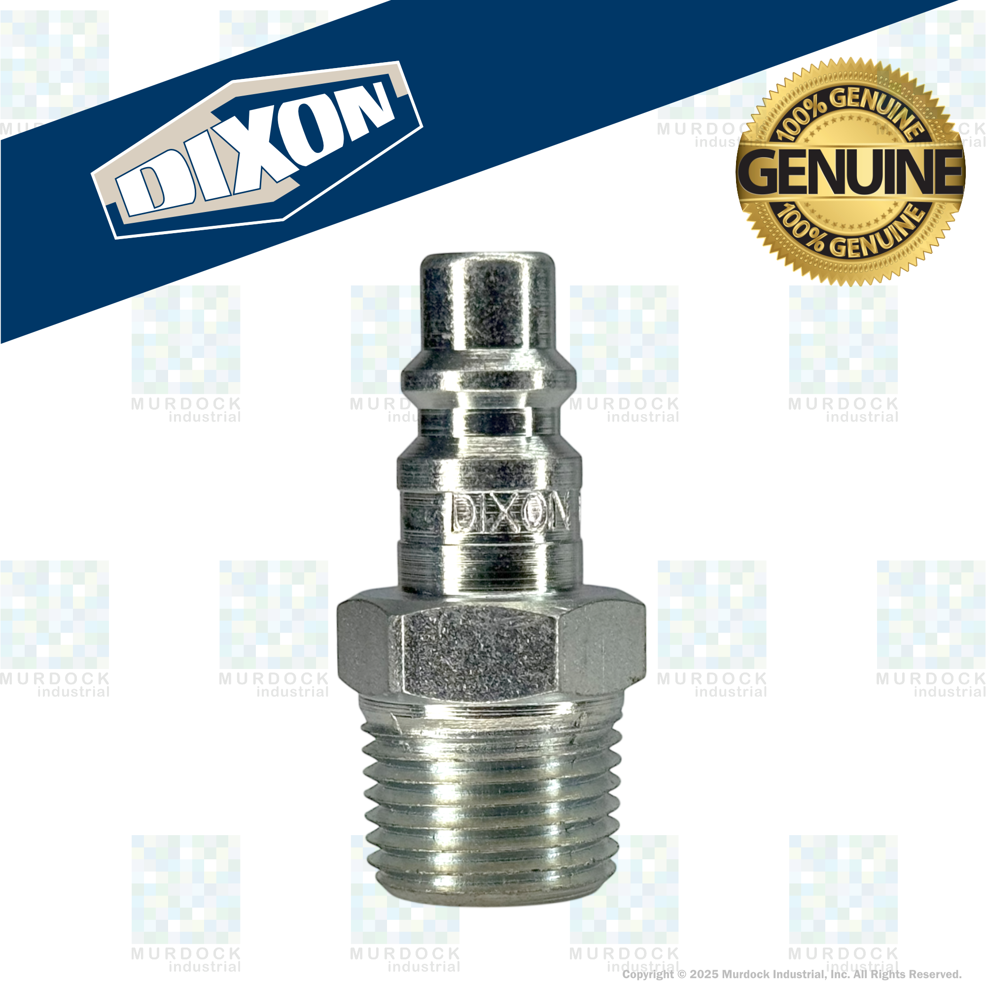D4M2 by Dixon Valve | Pneumatic Quick Disconnect Coupling | DF-Series | 1/4" Male NPTF x 1/2" Industrial Interchange | Plug | Steel