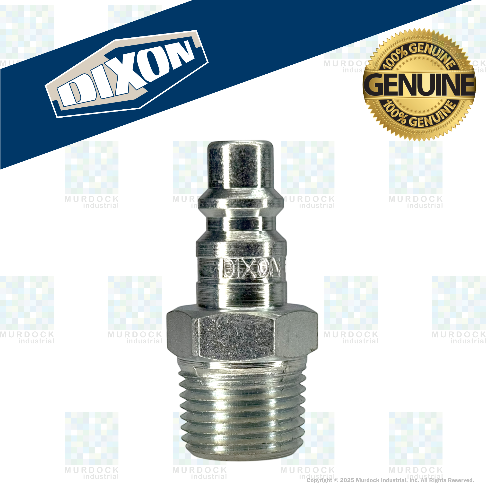 D4M6 by Dixon Valve | Pneumatic Quick Disconnect Coupling | DF-Series | 3/4" Male NPTF x 1/2" Industrial Interchange | Plug | Steel