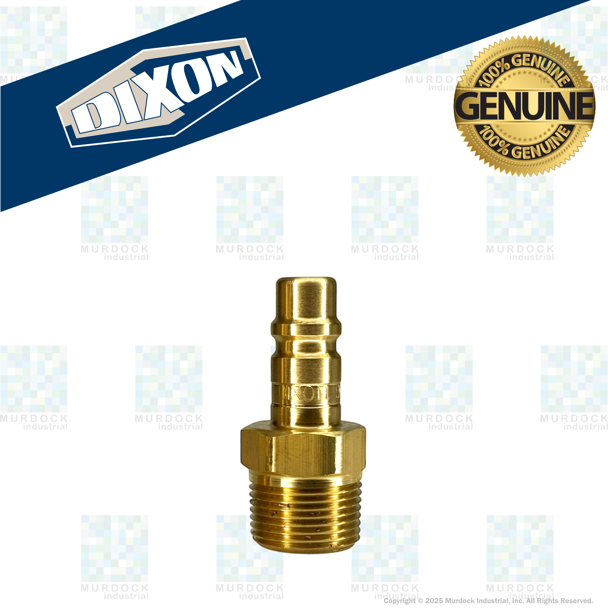 D4M6-B by Dixon Valve | Pneumatic Quick Disconnect Coupling | DF-Series | 3/4" Male NPTF x 1/2" Industrial Interchange | Plug | Brass