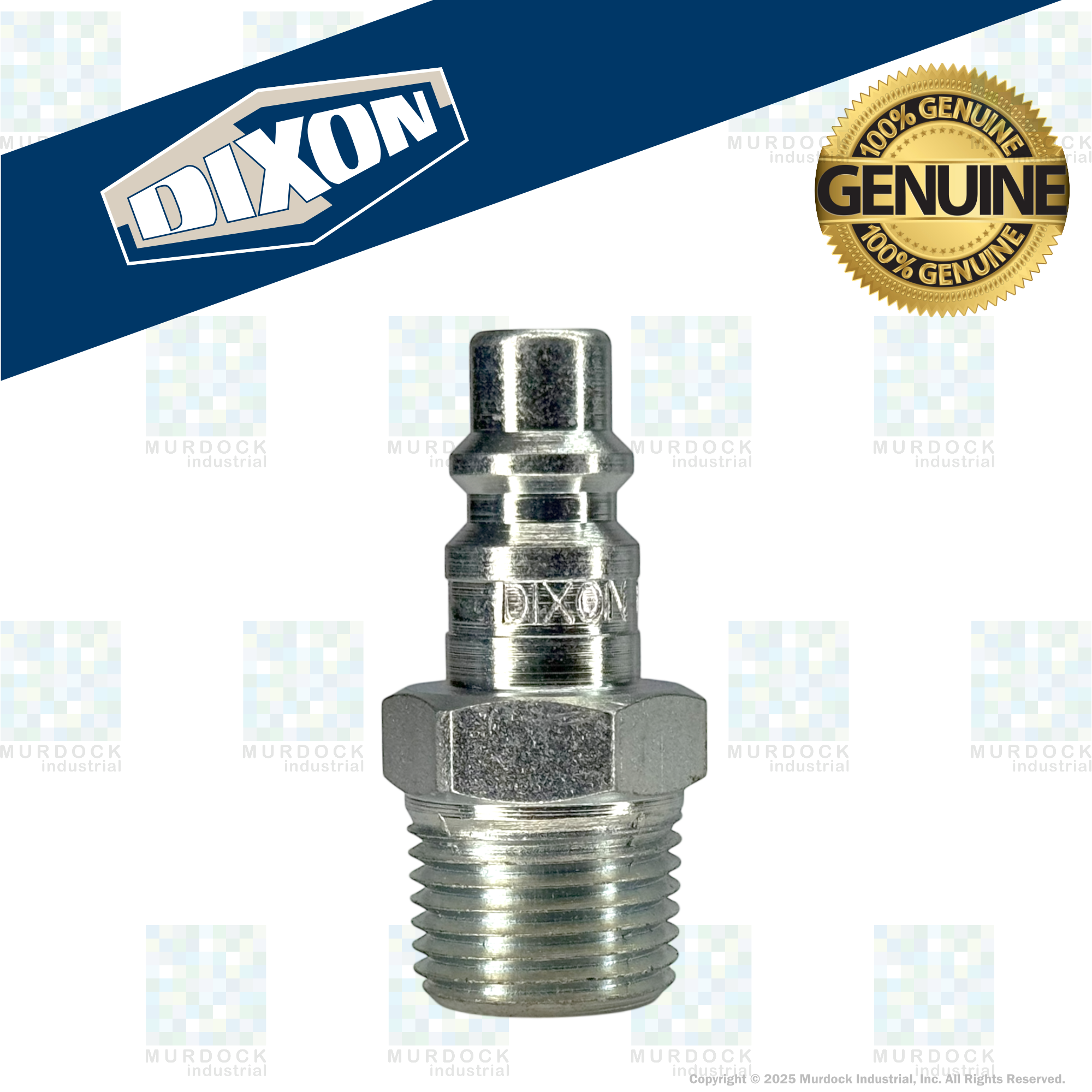 D6M8 by Dixon Valve | Pneumatic Quick Disconnect Coupling | DF-Series | 1" Male NPTF x 3/4" Industrial Interchange | Plug | Steel