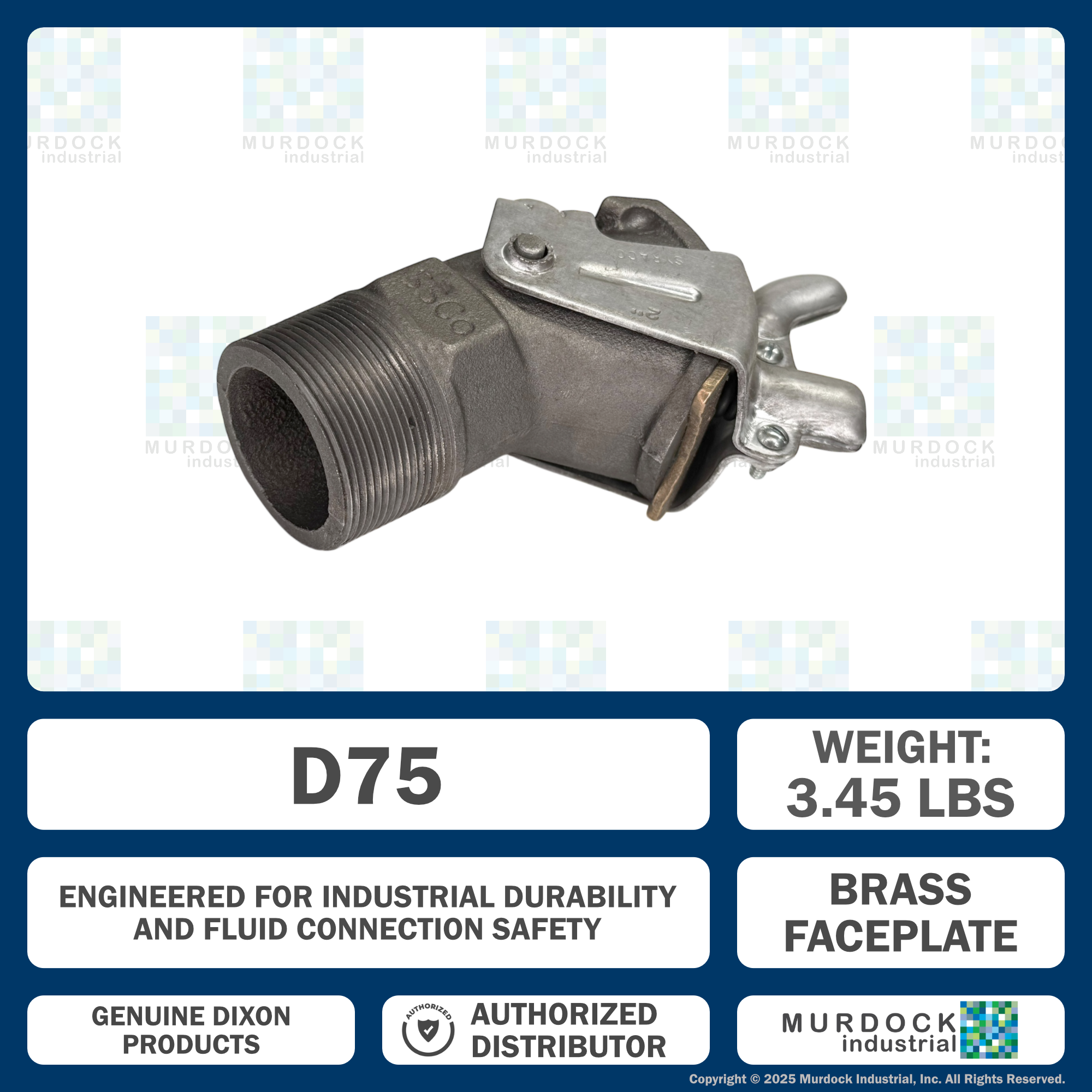 D75 by Dixon Valve | Drum Gate Valve | 2" Male NPT | Iron