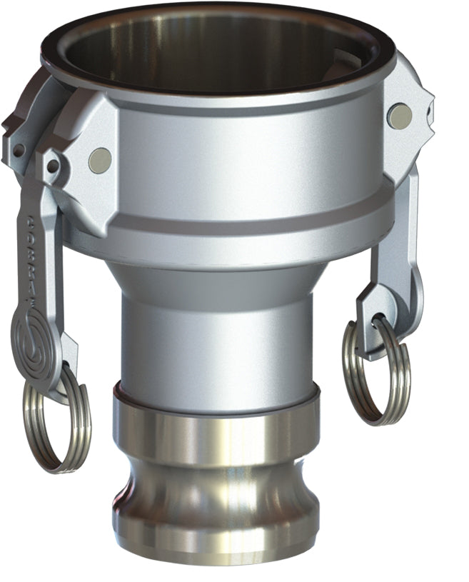DA-316-2030 by Campbell Fittings | Standard Cam & Groove | Jump Size | 2" Coupler x 3" Adapter | Straight | 316 Stainless Steel
