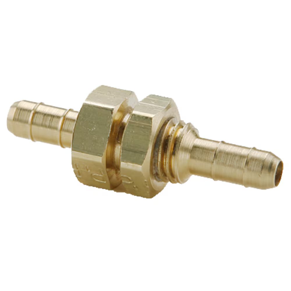 22BH-6-6 by Parker | Dubl-Barb® Fittings | 3/8" Tube OD x .250" Tube ID | 7/16" Hex | 1.63" Length | Straight | Brass | Pack of 25