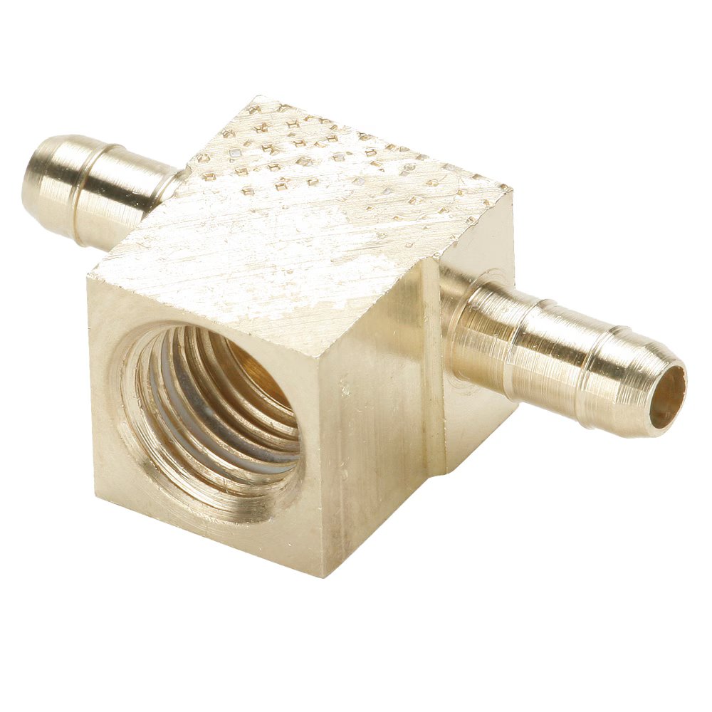 237-5/32-2 by Parker | Dubl-Barb® Fittings | 5/32" Tube OD x .096" Tube ID x 1/8" Female Pipe Thread | 1.06" Length | Tee | Brass | Pack of 25