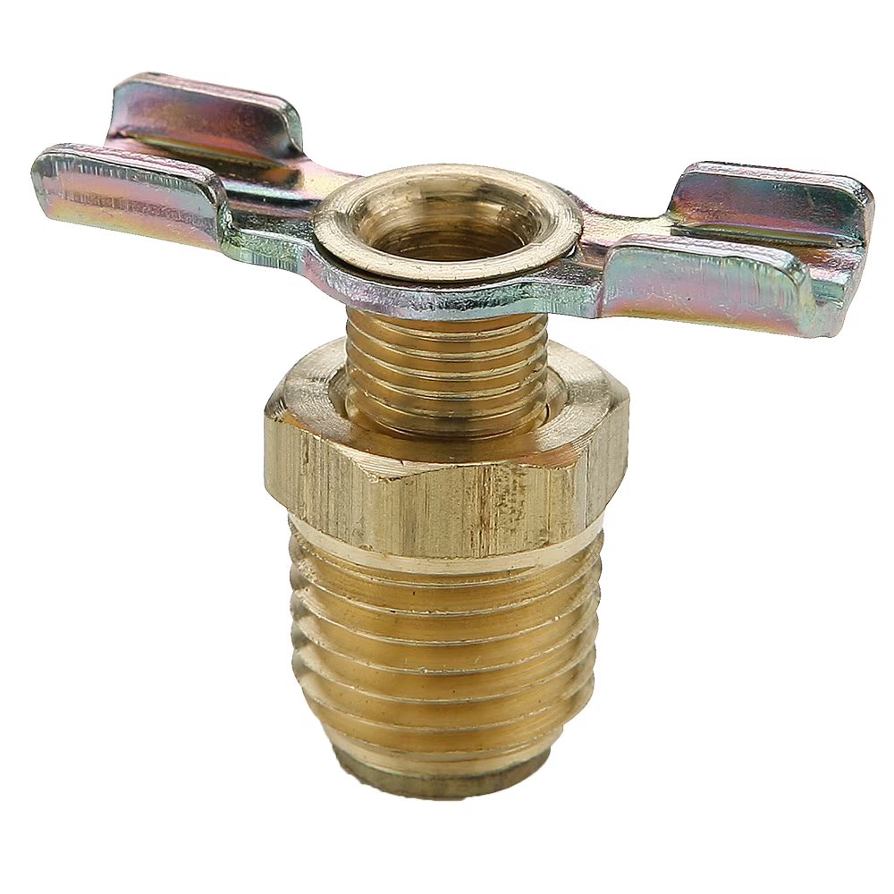 DC604-2 by Parker | External Seal Drain Cock | 1/8" Male Pipe Thread | 7/16" Hex | Brass | Pack of 50
