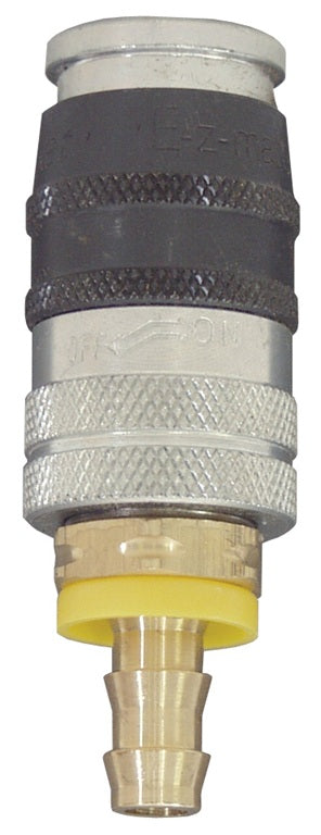 DC2042LSE by Parker / Dixon Valve | Pneumatic E-Z-Mate Industrial Coupler/Socket | Push-Lock Hose Barb | 1/4" Hose ID x 1/4" Body Size | Steel