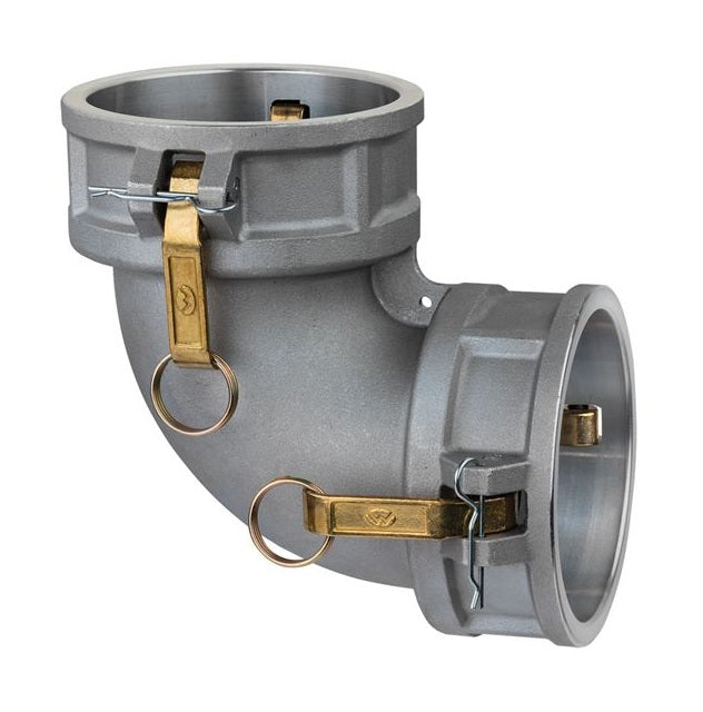 DD90-AL600 by Kuriyama | DD90-AL Series | Part DD | 90° Elbow | Cam & Groove Spool Coupler | 6" Coupler x 6" Coupler | Aluminum