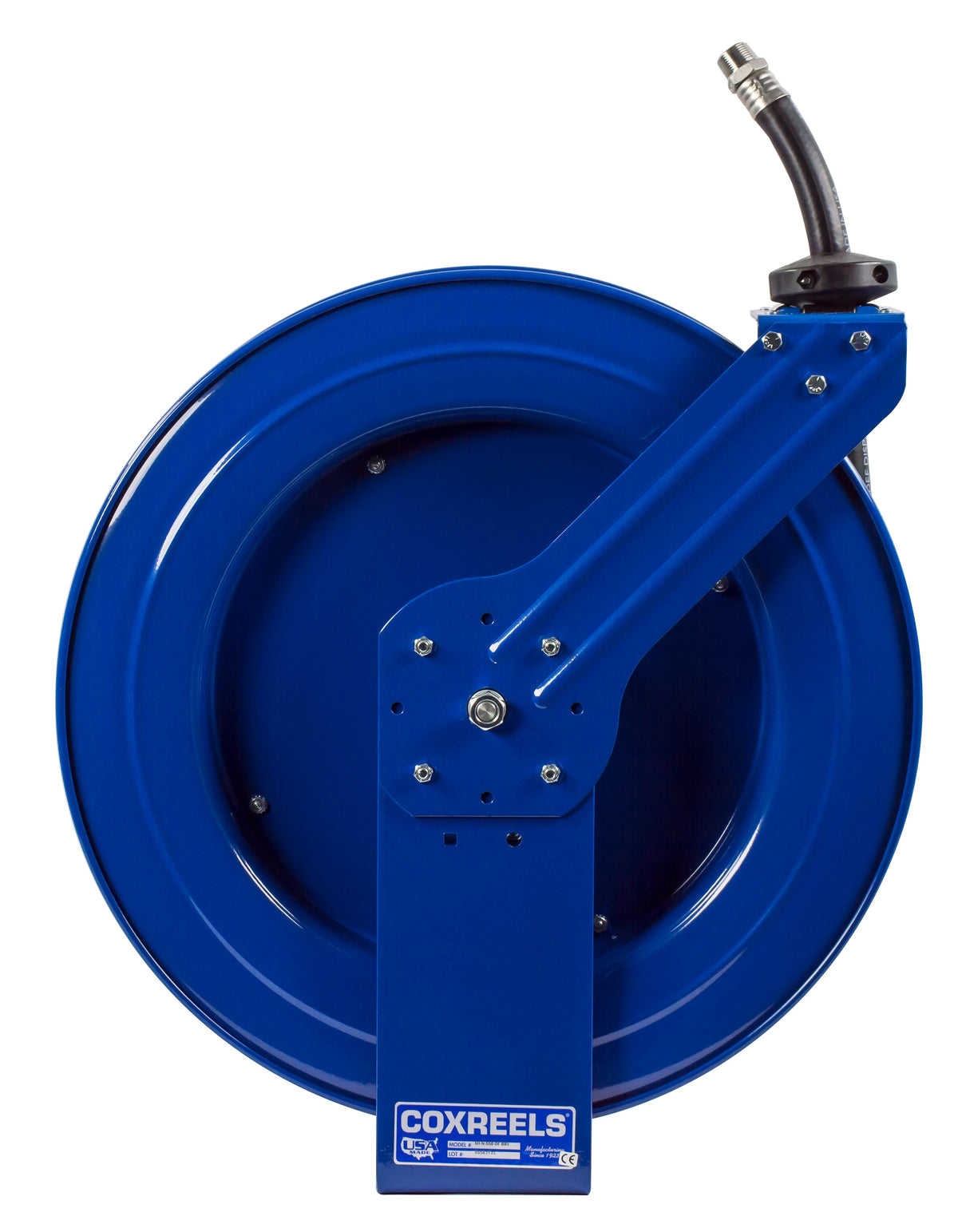 SH-N-525-DF-BBX by Coxreels | SH-DEF Series | 300 PSI Spring Driven Hose Reel for DEF | 3/4" Hose ID, 3/4" FNPT Inlet x 3/4" MNPT Hose End | Steel | 25ft EPDM Hose Included