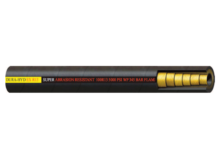 1-1/2" DHEXR13 by Couplamatic | DURA HYD EX Super Abrasion Resistant | Multispiral Extra High Pressure Import Hydraulic Hose | 4 or 6 High Tensile Steel Spirals | SAE 100R13 | 1-1/2" ID | 50ft Bulk Length