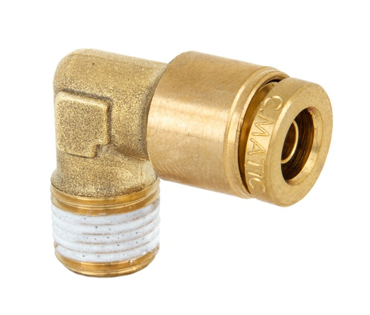 DOT-BRME90-0404 Kuri-Tec ENDURE™ by Kuriyama | DOT-BRME90 Series | DOT Air Brake Push-to-Connect Fitting | 90° Elbow | 1/4" Tube OD x 1/4" Male NPTF | Brass