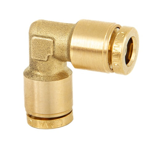 DOT-BRUNE90-0808 Kuri-Tec ENDURE™ by Kuriyama | DOT-BRUNE90 Series | DOT Air Brake Push-to-Connect Fitting | 90° Elbow | Union | 1/2" Tube OD x 0.362" Tube ID | Brass