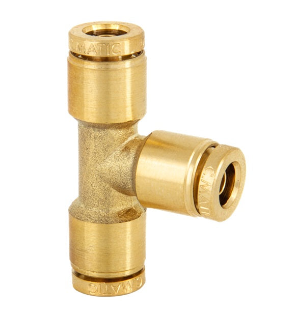 DOT-BRUNT-0606 Kuri-Tec ENDURE™ by Kuriyama | DOT-BRUNT Series | DOT Air Brake Push-to-Connect Fitting | Union | Tee | 3/8" Tube OD x 0.244" Tube ID | Brass
