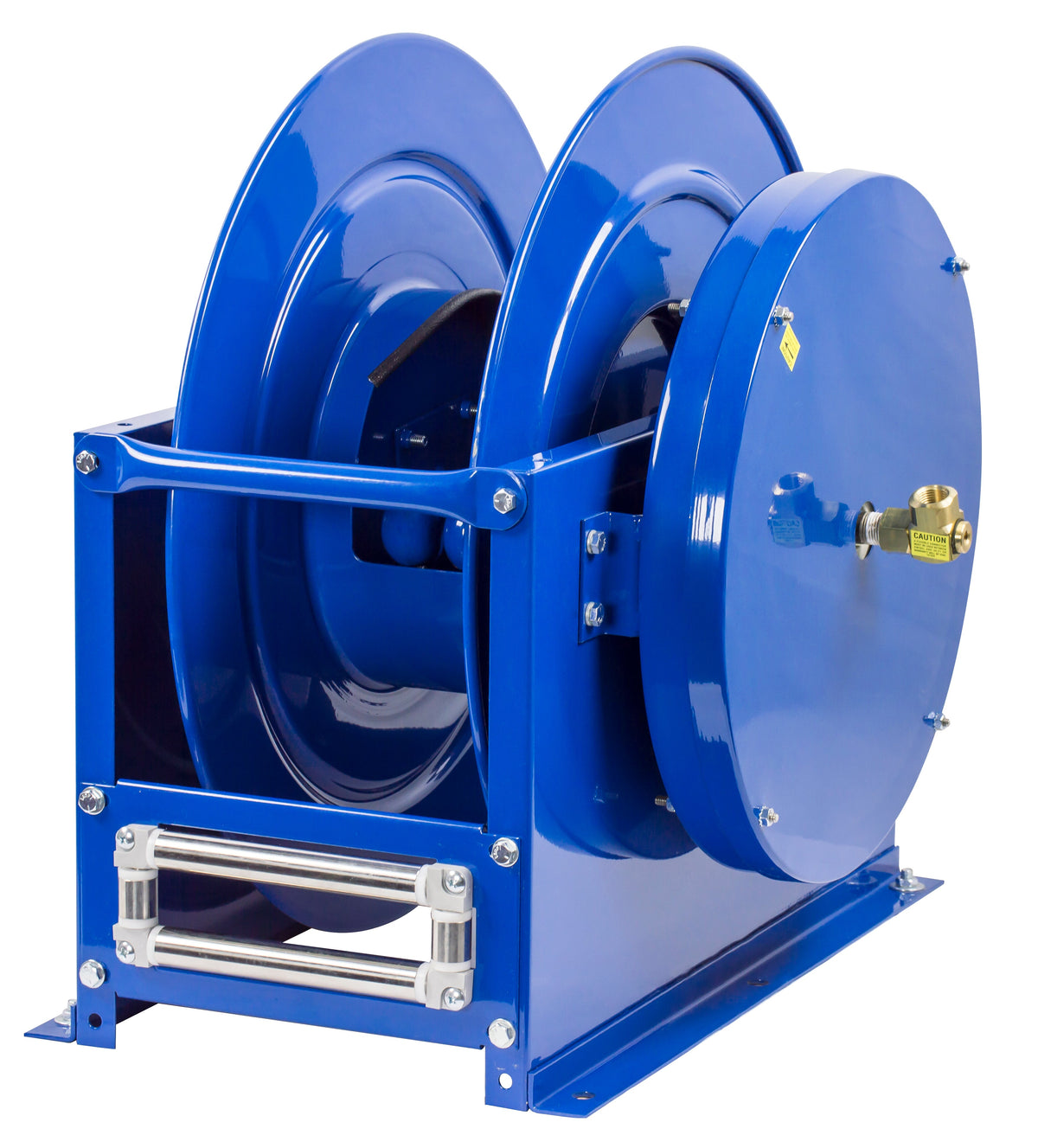 DLPL-375 by Coxreels | DP Series | 300 PSI Dual Hose Spring Driven Hose Reel | 3/8" Hose ID, 3/8" FNPT Inlet | Steel | 75ft Capacity, Hose Not Included