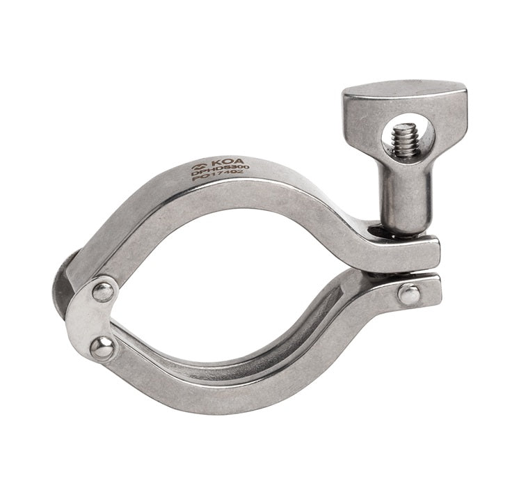 DPHDS250 by Kuriyama | SPHDS Series | Sanitary Double Pin Clamp for Tri-Clamp | 2-1/2" Fitting End Size | 2-1/2" Clamp Size | 304 Stainless Steel