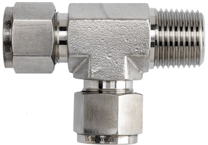 6-DTMT-4 by Dixon Valve | Instrumentation Fitting | Male Run Tee | 1/4" Male NPT x 3/8" Tube OD | 316 Stainless Steel