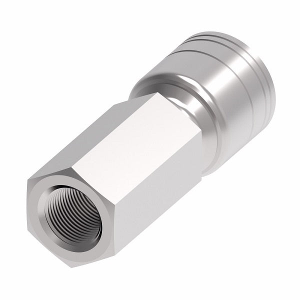 1AA2FP4 Aeroquip by Danfoss | Dryseal Female Pipe Rigid (FP) TTC Crimp Fitting | -02 Female NPTF Rigid x -04 Hose Barb | Steel