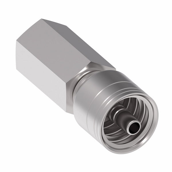1AA2FP4 Aeroquip by Danfoss | Dryseal Female Pipe Rigid (FP) TTC Crimp Fitting | -02 Female NPTF Rigid x -04 Hose Barb | Steel