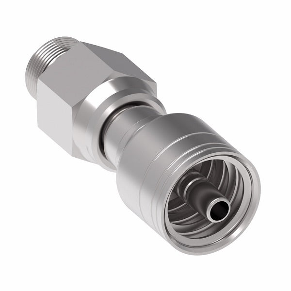 1AA6SB6 Aeroquip by Danfoss | Male ORB Straight Thread Swivel (With Sleeve) (SB) TCC Crimp Fitting | -06 Male O-Ring Boss x -06 Hose Barb | Steel