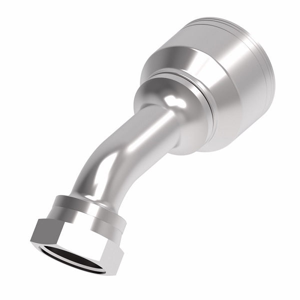 1A12FRA12TZ Aeroquip by Danfoss | Female ORS Swivel 45° Elbow (FRA) Crimp Fitting | -12 Female O-Ring Face Seal Swivel x -12 Hose Barb | Zinc-Nickel Plated Steel