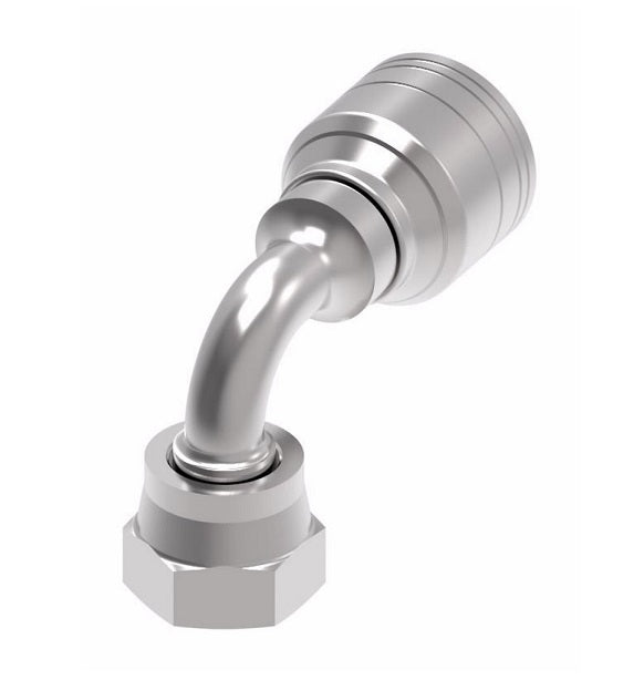 1A20FRB20 Aeroquip by Danfoss | Female ORS Swivel 90° Elbow (FRB) Crimp Hose Fitting | -20 Female O-Ring Face Seal Swivel x -20 Hose Barb | Steel