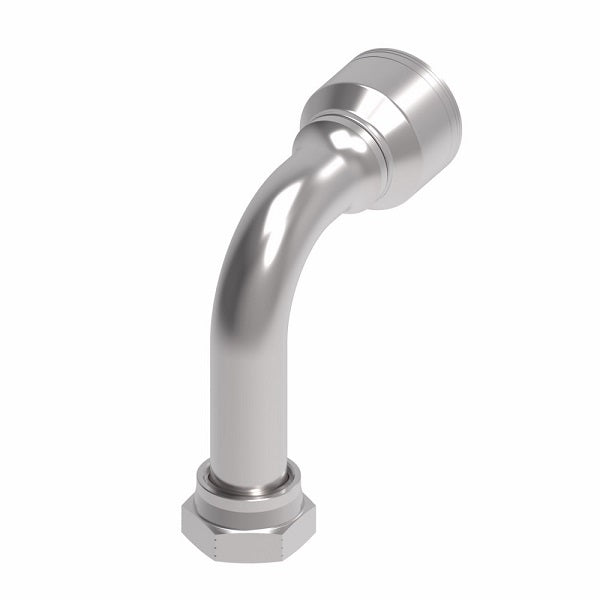 1A20FRC20 Aeroquip by Danfoss | Female ORS Swivel Long Drop 90° Elbow (FRC) Crimp Fitting | -20 Female O-Ring Face Seal Swivel x -20 Hose Barb | Steel