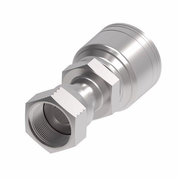 1A6FR6TZ Aeroquip by Danfoss | Female ORS Swivel (FR) Crimp Fitting | -06 Female O-Ring Face Seal Swivel x -06 Hose Barb | Zinc-Nickel Plated Steel