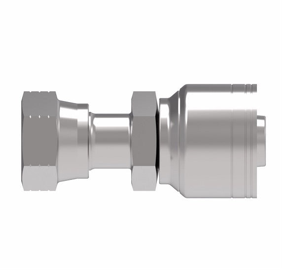 1A20FR16 Aeroquip by Danfoss | Female ORS Swivel (FR) Crimp Fitting | -20 Female O-Ring Face Seal Swivel x -16 Hose Barb | Steel