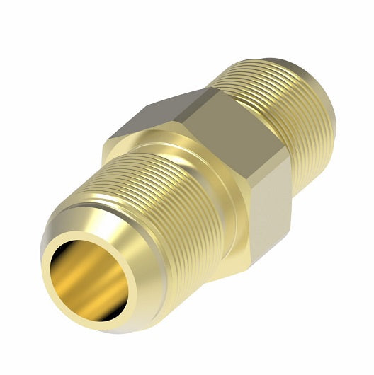 200001-5-6B Aeroquip by Danfoss | 42° Inverted Flare/37° Flare Adapter | -05 Male 42° Inverted Flare x -06 Male 37° JIC Flare | Brass