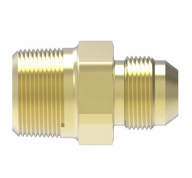 2000-6-4B Aeroquip by Danfoss | External Pipe/45° Flare Adapter | -06 Male NPTF x -04 Male SAE 45° Flare | Brass
