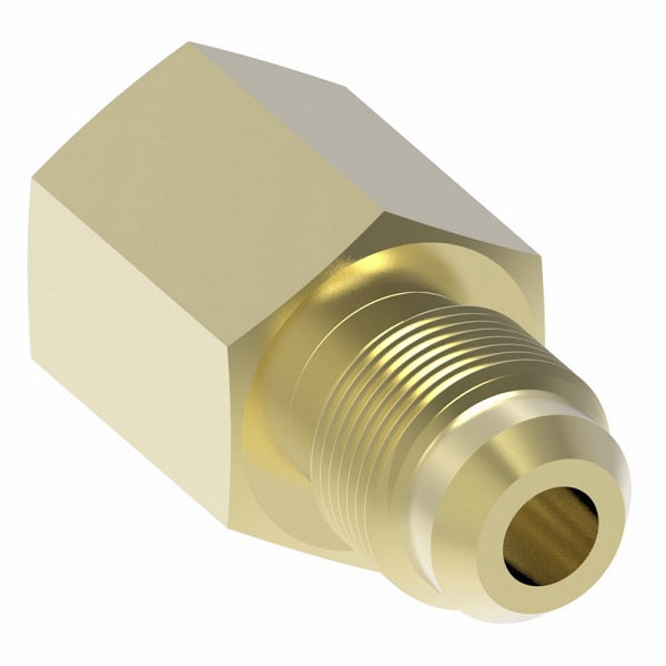 2001-12-12B Aeroquip by Danfoss | Internal Pipe/45° Flare Adapter | -12 Female NPTF x -12 Male SAE 45° Flare | Brass